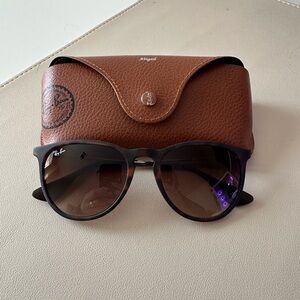 Ray-Ban Dark Brown Sunglasses with Leather Case